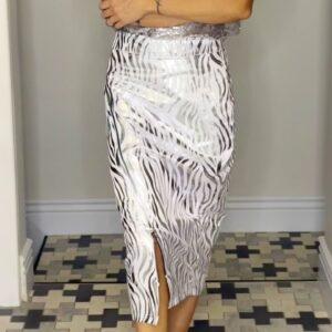 Electric Zebra Midi Skirt