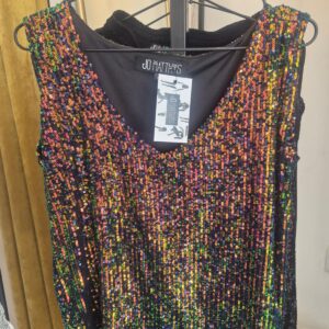 Midnight Chroma Sequin Glam Tank